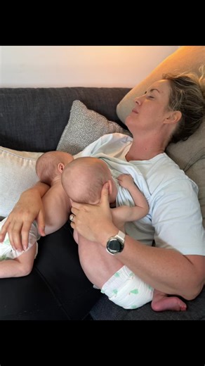 So many people have asked how I am exclusively breastfeeding triplets. Here is how- -we feed on demand, - many times that means a tandem feed, - they are all on their own schedule but all manage to get their 7 feeds in each a day - all are currently refusing a bottle so I don’t have much choice - I have exclusively fed my two older boys (6 & 3) so the 🍉🍉 know what to do - I eat often & drink about 4L of water a day No doubt once we hit solids they might warm to a bottle, but in the meantime. I