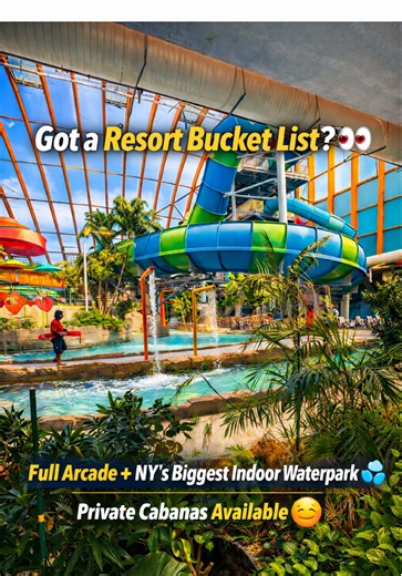 POV: Your hotel has a full arcade AND NY’s biggest indoor waterpark 💦🎮 Kartrite Resort in the Catskills is the perfect family getaway with water slides, lazy river, and private cabanas. Check the marketplace for available stays! #tiktokgorisingstarsl2 #IndoorWaterpark #waterparkfun #FamilyTripIdeas #WeekendGetaway
