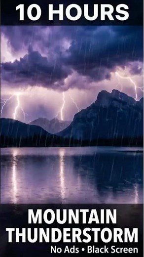 10 Hours Mountain Thunderstorm & Rain Sounds for Sleeping | No Ads | Black Screen