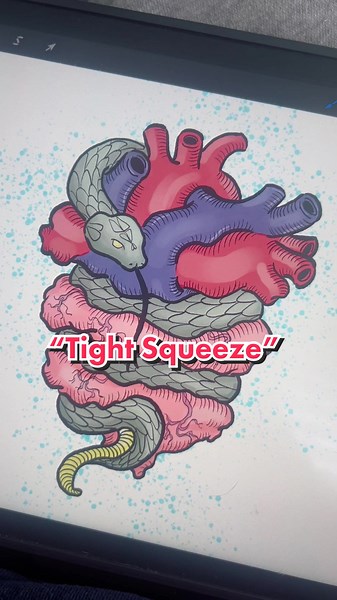 Creating Art: Snake Squeezing Human Heart in Procreate
