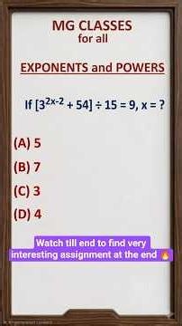Solve (3^{2x-2} + 54) ÷ 15 = 9 | Math Olympiad Prep | MG Classes for all 🎯 #matholympiad