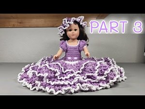Lacey Bed Doll Dress P3/Crochet Bed Doll Dress for 18 inch Doll/Beautiful Crochet Doll Dress