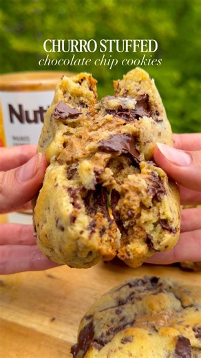 Churro stuffed chocolate chip cookies