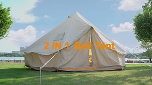 Amazon.com : 2 in 1 Luxury Canvas Bell Tent with Stove Jack,4m/13.12ft Windproof Waterproof Yurt Tent,Outdoor Family Glamping Tent Pyramid-Shaped Camping Tent for 4 Season 5~8 Persons,Breathable Cotton : Sports & Outdoors