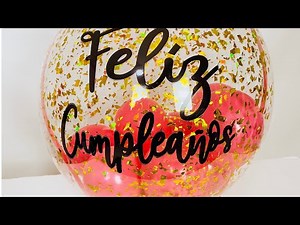 Burbuja con confeti y globos
