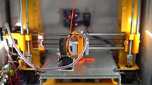 3d printer printing. Close up process of new printing technology