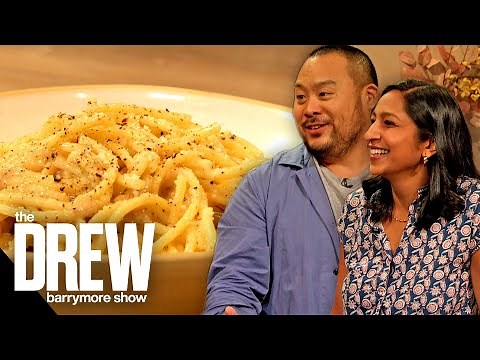 David Chang and Priya Krishna Teach Drew How to Cook Cacio e Pepe with a Microwave