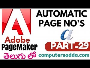 Adobe Page maker in Telugu 29 (Automatic Page no's) (www.computersadda.com)