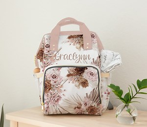 Personalized Boho Floral Diaper Bag Backpack: Baby Girl Hospital Bag - Etsy
