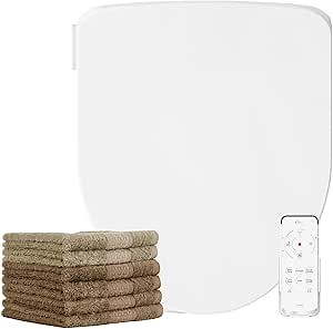 Bidet Bundle Includes (1) Bio Bidet by Bemis Slim Three Smart Bidet Toilet Seat, Elongated, White and & (6) Reusable Bidet Towelettes