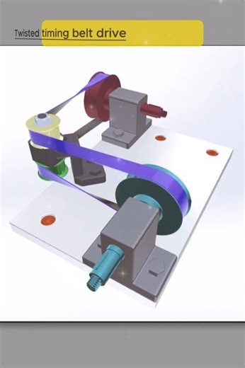 Twisted Timing Belt Drive | 90° Power Transmission ⚙️ #shorts