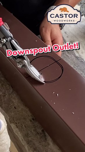 Adding a Downspout Outlet! #castorwoodworks #gutters #gutterinstallation #construction #constructiontips #diyshed #shed #