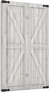 Decorative Switch Plate Covers Rustic Wooden White Barn Doors 1 Gang Light Switch Cover Plate Blank Wall Plate Cover Switchplate Electrical Faceplate for Kitchen Farmhouse Bedroom Home Decor