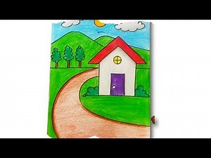 Beautiful Landscape Drawing with Crayons | Easy Step-by-Step Tutorial for Beginners