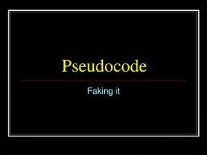 Pseudocode - SlideServe