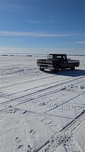 1960 Chevy Apache truck out on a Frozen Lake | TomEighty