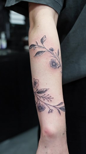 Beautiful Wrap Around Flower Tattoo Designs