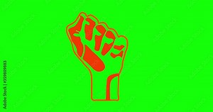 animated video of the movement logo black lives matter, symbol against racism and protests around the world, anti-racist, diversity, racial, social causes, green screen background vídeo de Stock