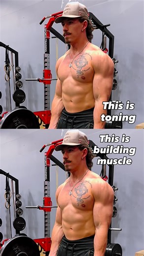 What’s the difference? Let me explain⬇️ Here’s where most people go wrong when it comes to “toning” and “building muscle” They think there’s two different types of workouts. One to get “toned” and one to “build muscle.” That’s not how the body works. Your muscles don’t know if you’re training to tone or bulk. They only respond to tension, effort, and recovery. There’s no difference with the workout itself. The only thing that changes depending on your goal is your nutrition. You want that lean, 