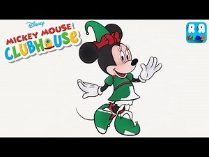 Mickey Mouse Clubhouse - Color & Play - Christmas Theme and Coloring Elf Minnie
