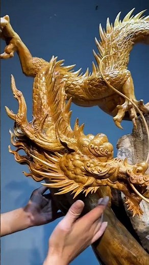 💫"100% Wooden Dragon Sculpture – Incredible Wood Carving Art"🪓