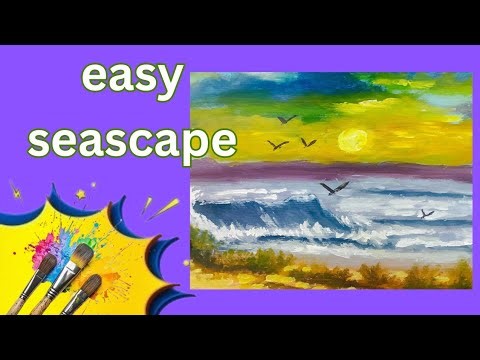 how i painted 🖌️🎨seascape using just 4 colours (2)