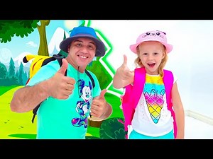 Nastya and dad camping adventure for kids
