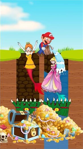 Rich or Poor: Mario Chooses to Save the Rich Mermaid Peach