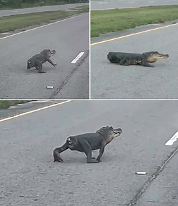 A Louisiana woman just went viral after spotting a tailless alligator casually waddling across the highway and experts are explaining how this could happen. 𝖶ɑтᴄһ ᴠɪԀᴇᴏ ɪт ɪп тһᴇ fɪгѕт ᴄᴏᴍᴍᴇпт.👇 | Scratcherchallenge