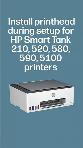 Install a printhead during setup for HP Smart Tank 210, 520, 580, 590, 5100 printers #shorts