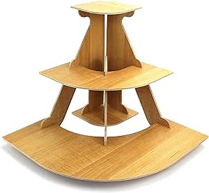 Display Stand - Portable Retail Table with Shelves - 3 Tier Wood Corner Display,Cupcake Stand Holder for Dessert for Family Reunion,Trade Show,Market,Party