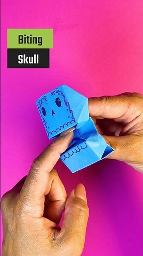 Spooky Origami Skull That Bites! | Easy Halloween Paper Craft