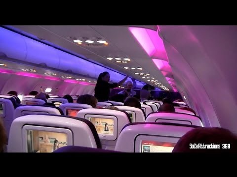 [HD] Tour of Virgin America Plane and landing - LAX Check-in terminal