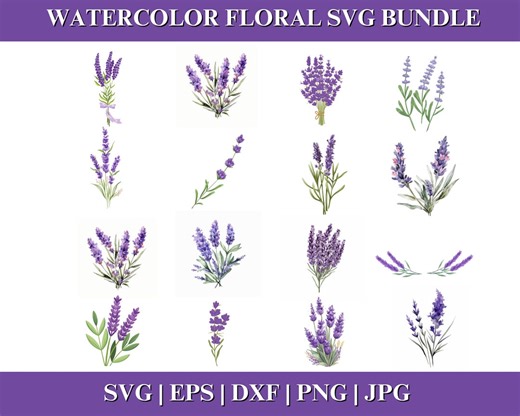 Lavender SVG Bundle, Botanical Designs, Lavender SVG Cricut, Commercial Use, Instant Download - Etsy