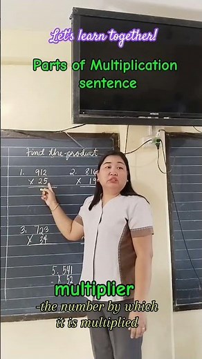 Parts of Multiplication Sentence #math #education