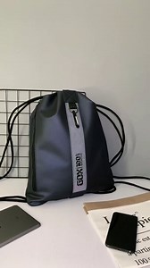 GOX Drawstring Bag Small Gym Bag for Women Men, Lightweight Sport Sackpack with Reflective Strip for Travel, Yoga, Hiking
