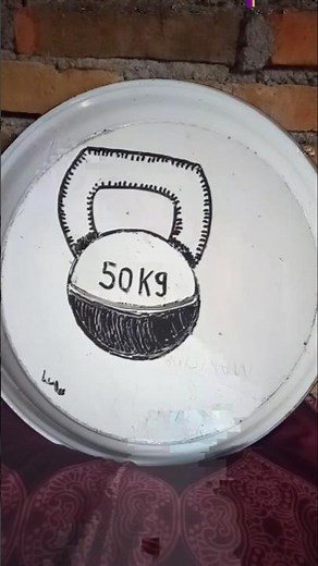 cara mudah menggambar kettlebell. #shorts #art #kettlebell