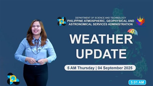 State weather bureau PAGASA gives a weather update as of 5 AM today, September 4, 2025. COURTESY: DOST-PAGASA | GMA News