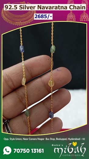 92.5 Silver Navaratna Chain