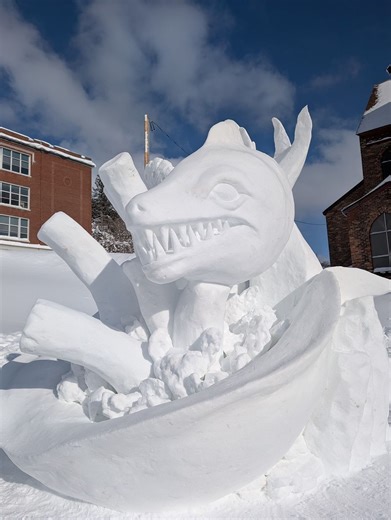✨ ICYMI: Heikinpäivä Snow Sculpture Invitational 2026! Absolutely incredible how and 8x8x8 block of snow can spring to life! Check out this year's champions in person on Hancock's Quincy Green! #MichiganWinter #keweenaw #coppercountry #michigansupperpeninsula #puremichigan | Visit Keweenaw