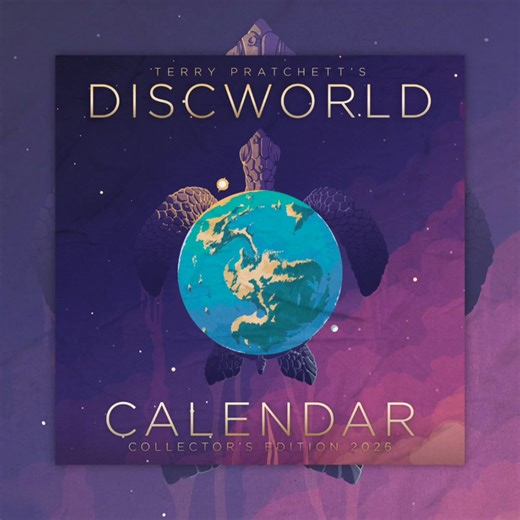 Wish you were here?? The Discworld Calendar 2026 is your ticket to a galactic getaway aboard Great A'Tuin, with twelve travel-poster style artworks celebrating the charms of iconic Discworld locations! With stops including Krull, Genua, Uberwald, Fourecks, the Sto Plains Railway, the lofty spire of Cori Celesti and the inverted spire of the Wyrmberg, each month offers a vividly rendered advertisement for an out of-this-world vacation. So take the scenic route across the Disc while planning your 