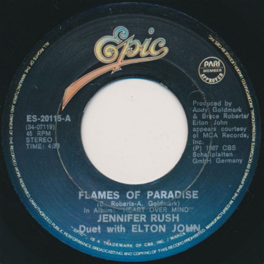 Jennifer Rush Duet With Elton John - Flames Of Paradise