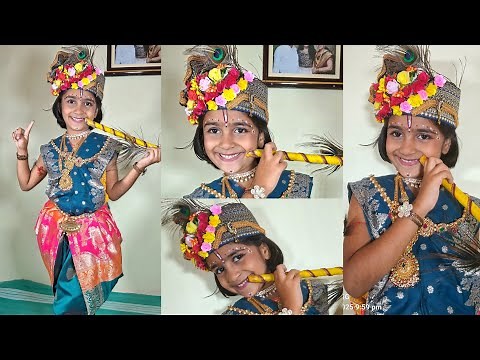 Krishna Makeup | Krishna Dress Making At Home | Krishna Makeup For Kids | Janmashtami Special look