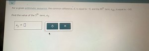 For a given arithmetic sequence, the common difference, d, is e... | Filo
