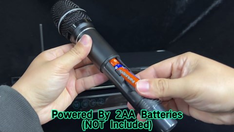 Digital Karaoke Processor KTV Mixer, Professional Pre-Stage Effector Audio Vocal Effects Processor Dual Wireless Microphones System with DSP Anti-Howling USB Bluetooth Optical Input (Black)