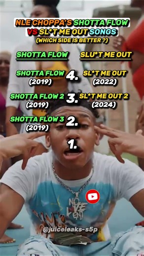 NLE Choppa Shotta Flow VS Sl*t Me Out Songs #shorts