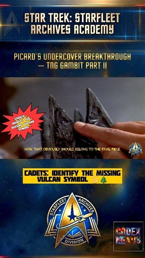 PICARD’S UNDERCOVER BREAKTHROUGH — TNG GAMBIT PART II In Star Trek: The Next Generation S7E5 “Gambit, Part II,” Picard works undercover as “Galen” aboard the mercenary ship, decoding the Vulcan resonator fragments under tense, low-amber lighting. He guides the crew through symbols tied to the ancient Vulcan god of war and the god of death, revealing that a third symbol is missing — a detail that quietly shifts the balance of power in this #TNG moment. The scene blends undercover strategy with #J