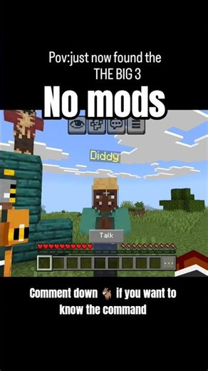 No mods, Secret command for NPC #minecraft #gaming #minecraftshorts #minecraftmemes #memes #shorts