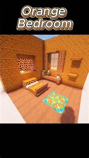 Orange 7x7 Bedroom Design Idea #minecraft #shorts