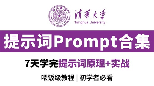 翻遍整个B站！这绝对是讲得最细致的AI大模型提示词prompt原理+实战，7天学透大模型提示词工程，全程干货，深入浅出！草履虫都能听懂！存下吧！很难找全的！